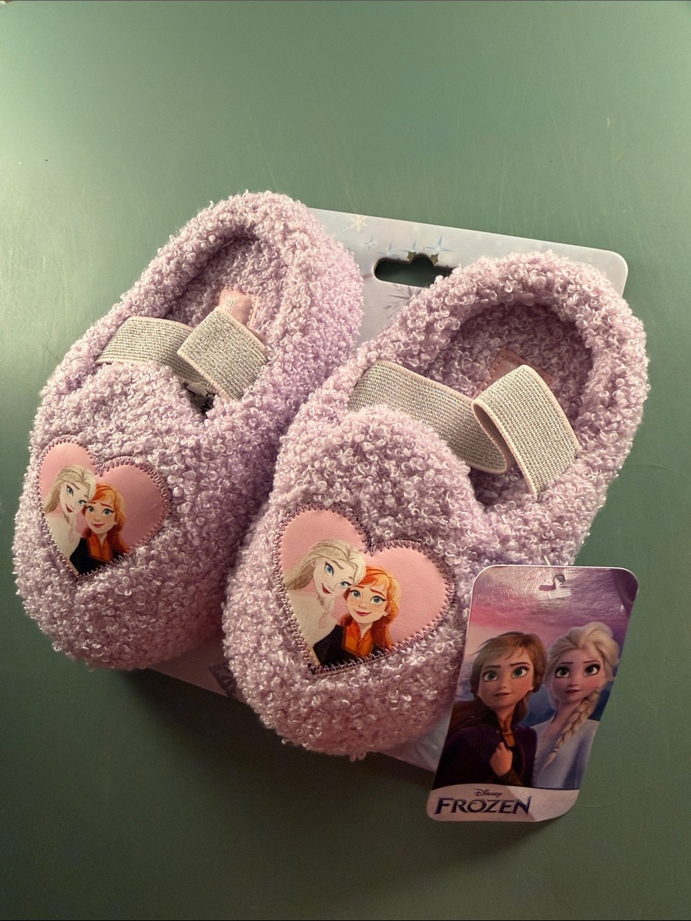 Disney Lilac Frozen Elsa & Anna Plush Baby Slippers